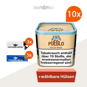 Pueblo Classic Feinschnitttabak 10x Dose mit wählbaren Hülsen