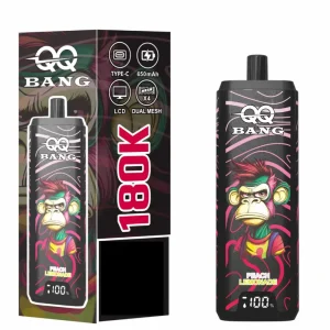 QQBANG 180K DSK070 180K Züge Einweg E Zigarette Dual Mesh Digital Display