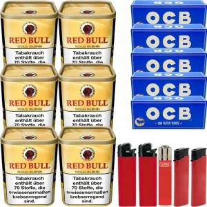 Red Bull Gold Blend 6 x 120g mit 1000 OCB Hülsen