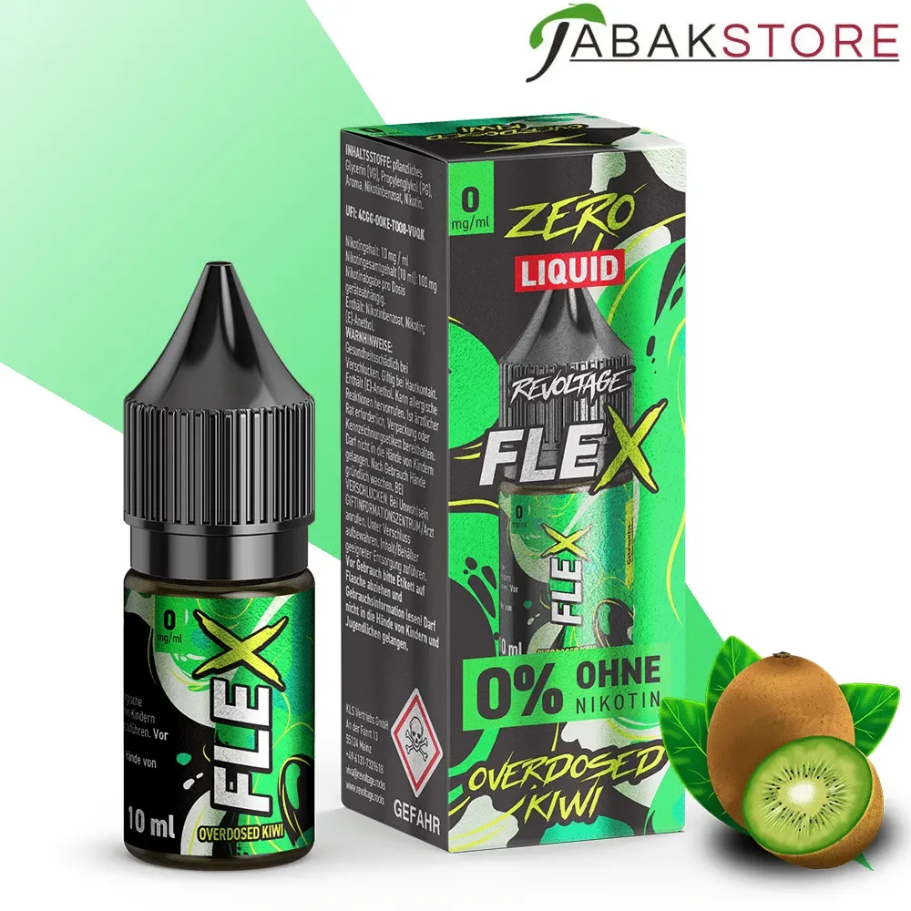 Revoltage – Flex | Overdosed Kiwi | 10ml Liquid | 0mg