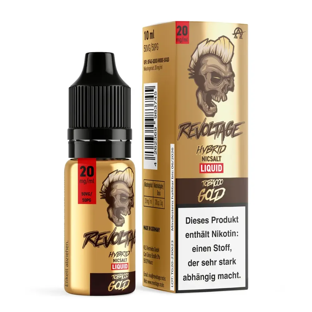 Revoltage – Tobacco Gold – Nikotinsalz (Nikotinsalzliquid, 10 ml, 50% VG / 50% PG)