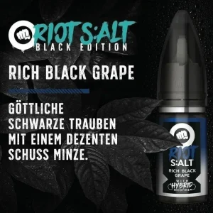 Riot Salt – Hybrid Nic Salt Liquid 10ml Rich Black Grape – Black Edition 10 mg/ml