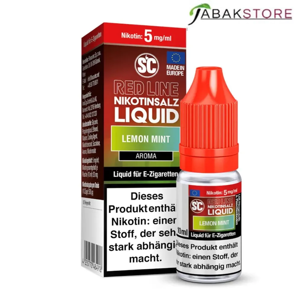 SC – Red Line – Lemon Mint – Nikotinsalz Liquid 10ml Liquid 5 mg/ml
