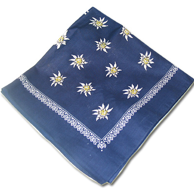 Schnupftuch Edelweiß Blau