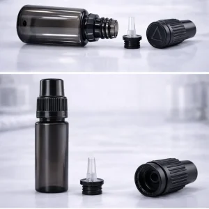 Schwarze 10ml E-Liquid Flaschen + Tropfverschlüsse