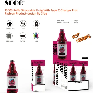 SFOG SOUL BAR 15K Züge Einweg E Zigarette Wiederaufladbar RGB LED Beleuchtung