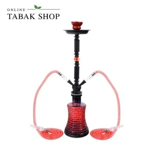 Shisha „Big Mike“ in Rot mit 2 Schläuchen, 58 cm