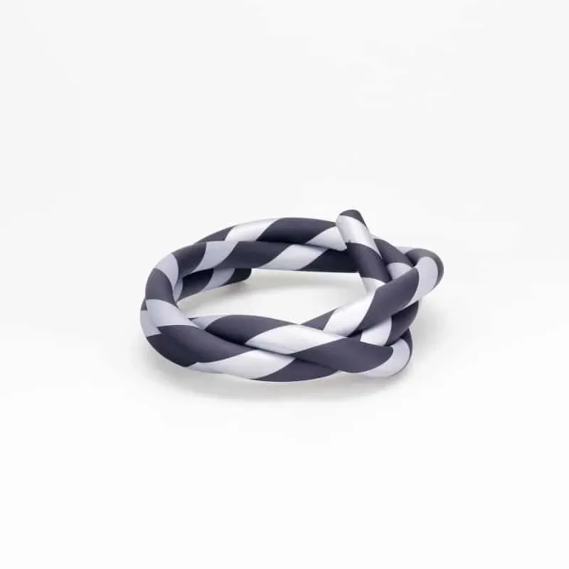 Silikonschlauch – Matt / Striped / Silber – Schwarz