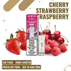 SKE Crystal Plus PODS – Cherry Strawberry Raspberry – 2er Pack – 20mg/ml