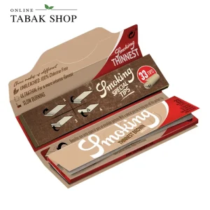 Smoking „Thinnest Brown“ King Size + Tips 33er Blättchen