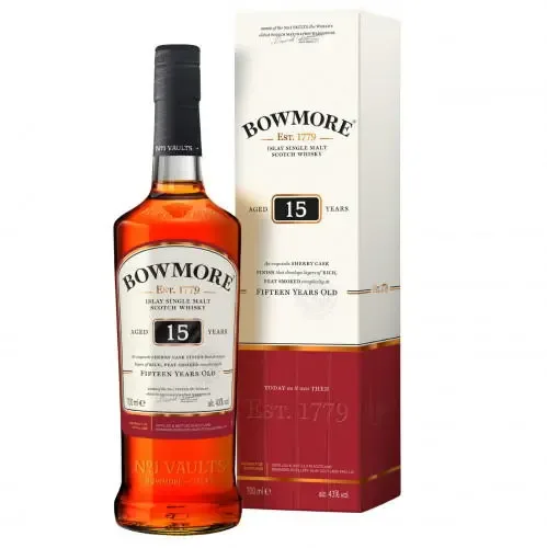 Spirituosen: Bowmore 15 Jahre Islay Single Malt Scotch Whisky 43%Vol. 700ml