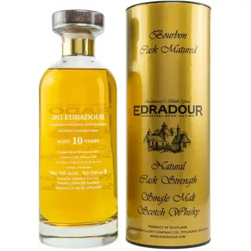 Spirituosen: Edradour 2012/2022 – 10 y.o. Natural Cask Strength – Small Batch – Ibisco Bourbon Single Malt Scotch Whisky 59,6% Vol. 700ml