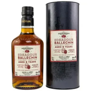 Spirituosen: Edradour Ballechin 8 Jahre 2013 Cuvee Single Malt Scotch Whisky 46% Vol. 700ml – schwarze Tube