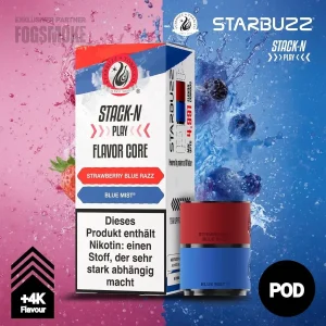 Starbuzz Stack-N Play Pods Strawberry Blue Razz + Blue Mist