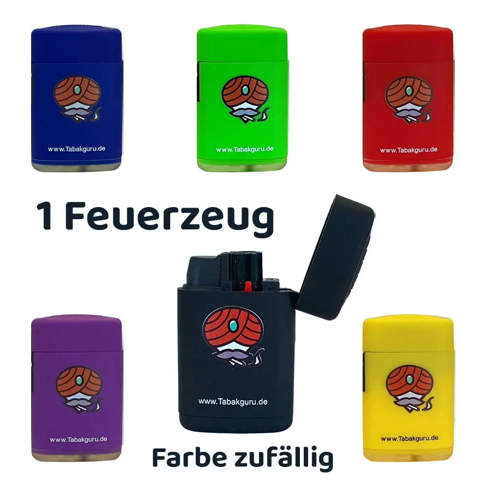 Tabakguru Sturmfeuerzeug mit Deckel, Jet-Flamme (Farbe nicht wählbar)