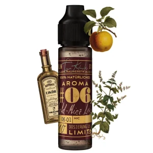 Tom Klark’s Premium E-Liquid – #06 Apfel-Minz Likör (Longfill, 60 ml, Fruchtig, Getränke, Frische)