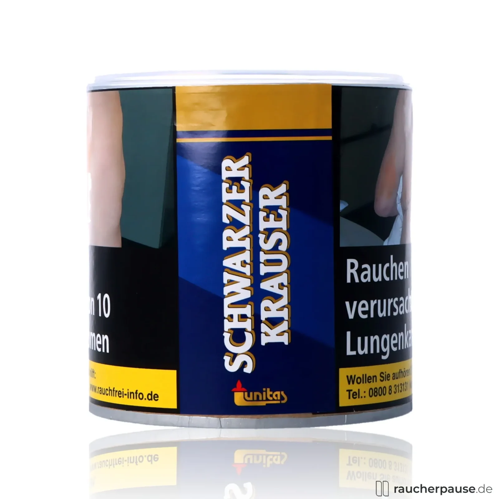 Unitas Schwarzer Krauser Tabak | 75g Dose | Kräftig & Würzig | Feinschnitt