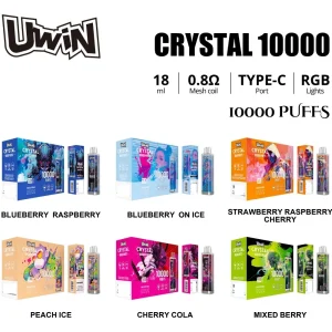 UWIN Crystal 10K Züge Einweg E Zigarette Wiederaufladbar Nikotinfrei