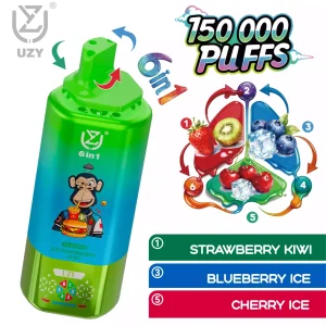 UZY IN 150K 150K Züge Einweg E Zigarette Mesh Coil Digital Display