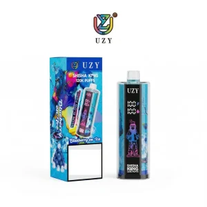 UZY SHISHA HOOKAH KING 120K 120K Züge Einweg E Zigarette Mesh Coil Digital Display