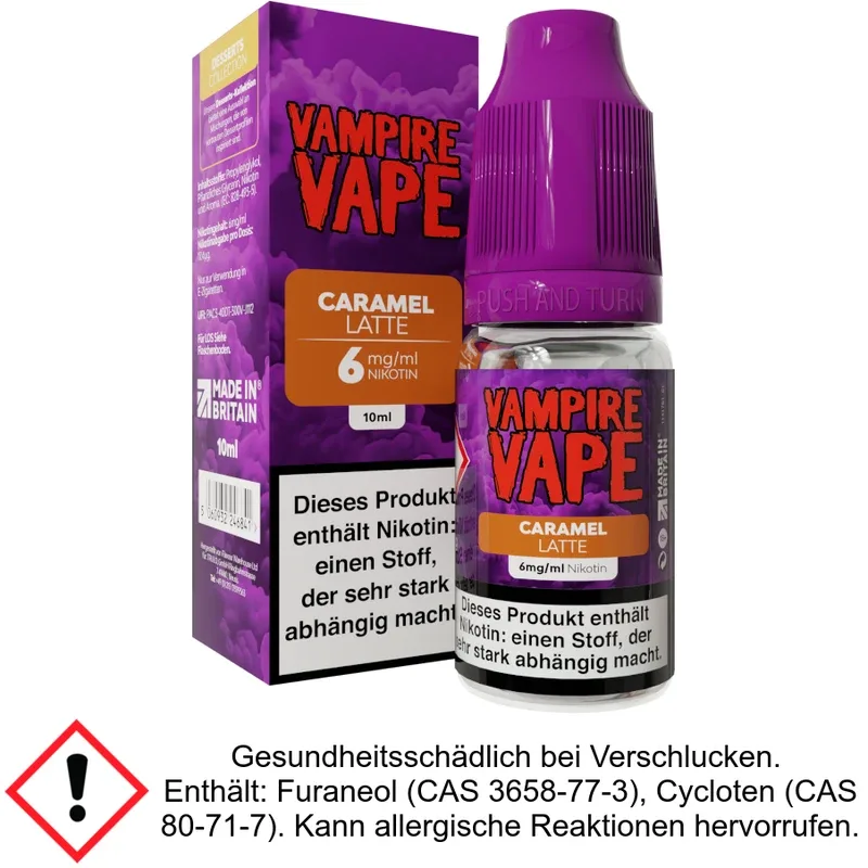 Vampire Vape – Dessert Collection – Caramel Latte E-Zigaretten Liquid 6 mg/ml