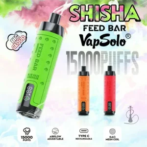 Vapsolo FEED BAR Shisha 15K Züge Einweg E Zigarette Digital Display Wiederaufladbar