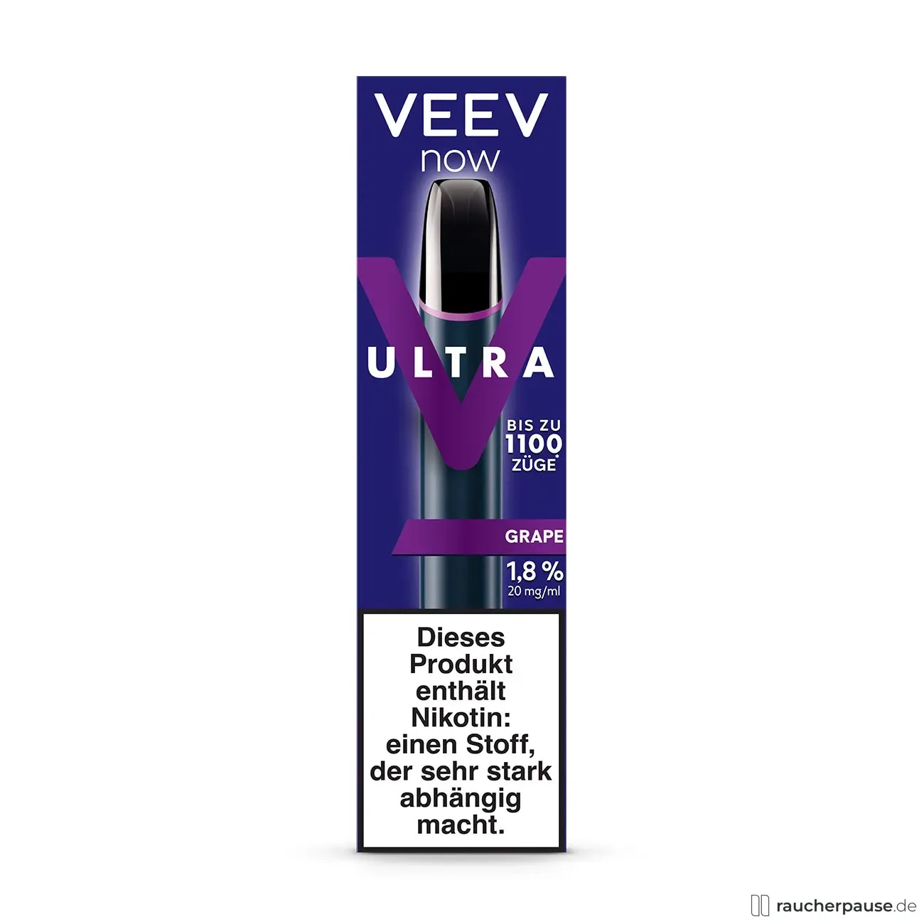 VEEV Now Ultra Einweg E-Zigarette | Grape Aroma | 20mg Nikotin | 1100 Züge