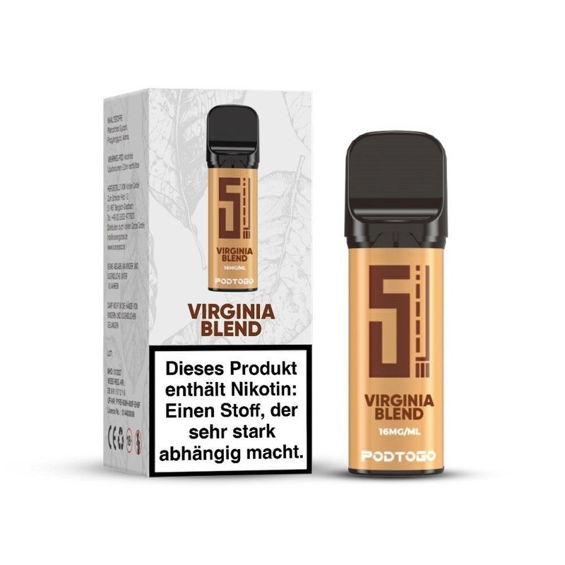 Virginia Blend 16mg – 5 Elements White Line Pods