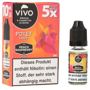 VIVO Poket SALT Liquid Peach Raspberry 20mg 10ml
