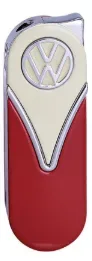 VW Volkswagen Metall Feuerzeug Kraftsoffanzeige Beige Rot