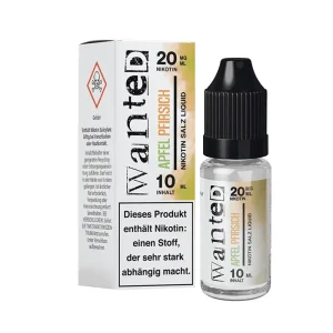 Wanted – Apfel Pfirsich – Nikotinsalz (Nikotinsalzliquid, 10 ml, 50% VG / 50% PG)