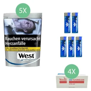 West Silver 5 x 72g mit 1000 Extra Hülsen