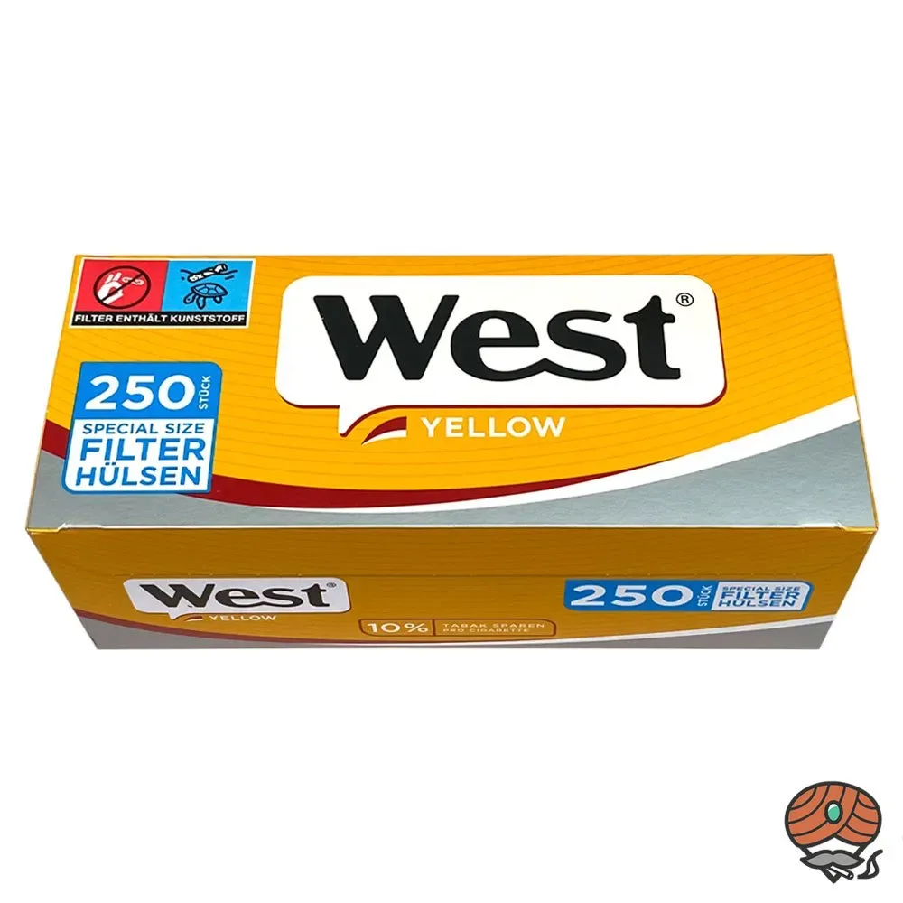 West Yellow Extra Filterhülsen à 250 Stück (ehemals West Silver / Silber Extra Hülsen)