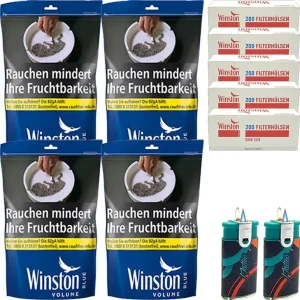 Winston Blue 4 x 113g mit 1000 King Size Hülsen