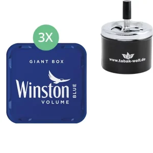 Winston Blue Tabak 3 x Giant Box mit Aschenbecher