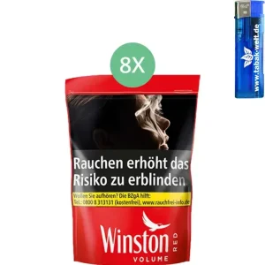 Winston Red 8 x 113g mit Feuerzeug