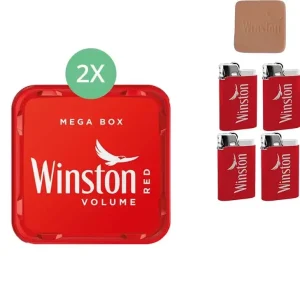 Winston Tabak 2 x Mega Box mit Feuerzeugen