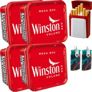 Winston Tabak 4 x Mega Box mit Etui