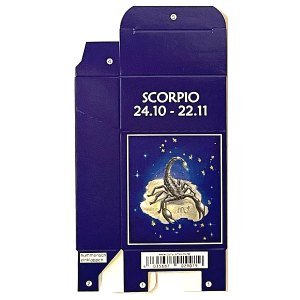 Zigaretten-Faltschachtel Sternzeichen Scorpio/Skorpion Motiv 20er