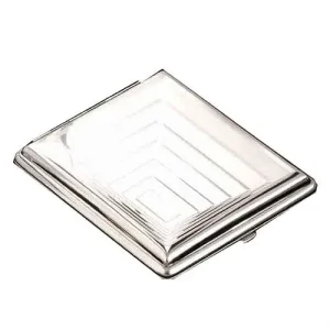 Zigarettenetui 24er aus Metall VH 24er Nickel chrom/poliert Rechtecke mit Gummi