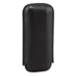 Zigarrenetui 2er Leder schwarz Corona kurz 14.5 x 7 cm