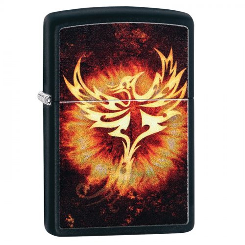 Zippo Feuerzeug Phoenix Schwarz Matt