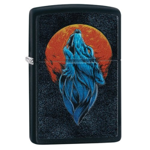 Zippo Feuerzeug Wolf Design Schwarz
