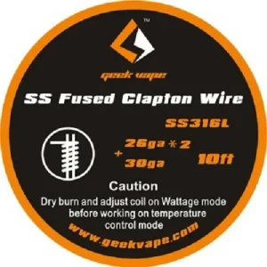 Zubehör: Geekvape Wickeldraht Fused Clapton SS316L A1 26GA*2/30GA 3m (3,30€/1m)