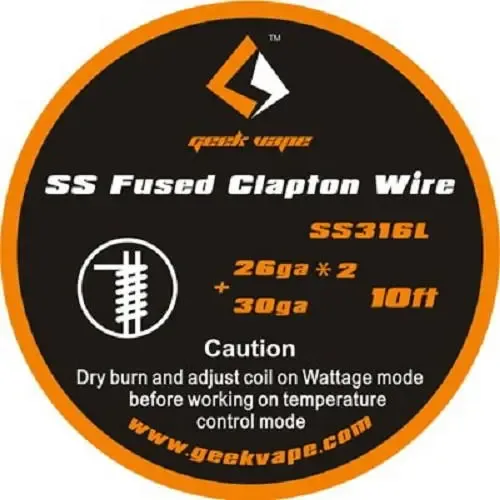 Zubehör: Geekvape Wickeldraht Fused Clapton SS316L A1 26GA*2/30GA 3m (3,30€/1m)